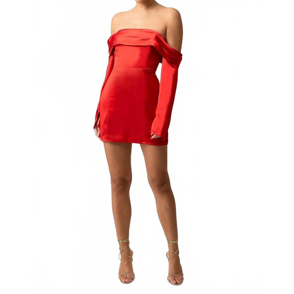 NEW LINE AND DOT reseda mini dress in scarlet